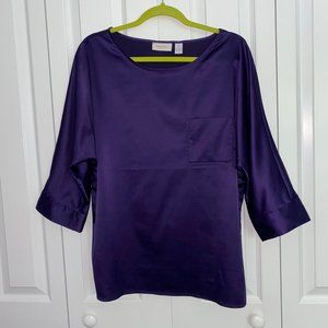 Chico's Purple Women's Blouse - Sz 2 - w/Pocket!
